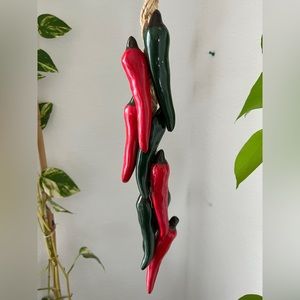 Ceramic Red & Green Chili Ristra Wall Decor - NWOT